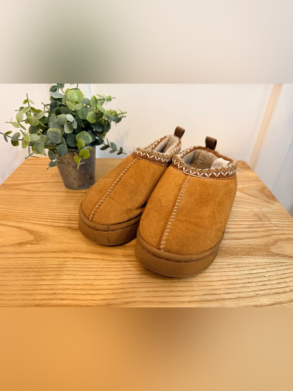 🌿4/$25 • Kids Cozy Slip-On Shoes in Chestnut Brown